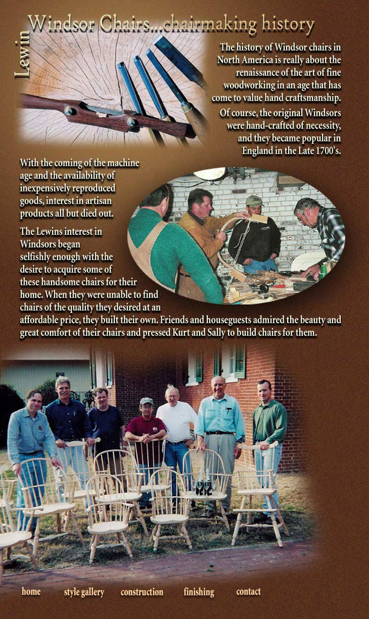 Image of Artisans handcrafting Windsor, with a brief history of Windsors and the Lewins place in that history. 