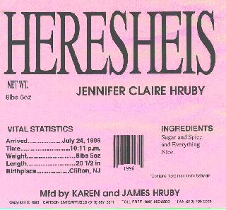 Here is a scan of one of our Christening Favors