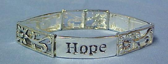 Cancer Awareness Faith Hope Love Floral Bracelet NWT FH  