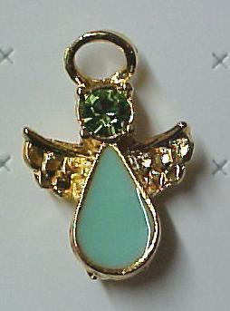 Austrian Crystal Angel Ovarian Cancer Teal Lapel Pin