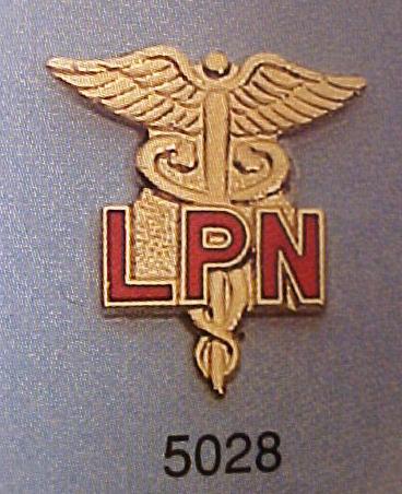 LPN Nurse Caduceus Nursing Emblem Lapel Pin 5028C New  