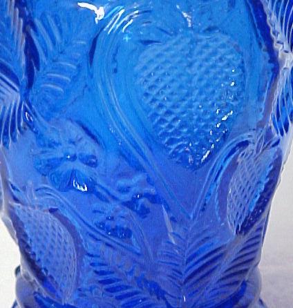 Blue Depression Glass Cobalt Strawberry Salt Pepper New  