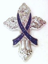 Alzheimers Awareness Purple Ribbon Religious Cross Inspirational 