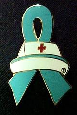   Cap Red Cross Nursing Ovarian Cancer Awareness Lapel Pin New  