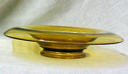 Amber Depression Glass Rolled Rim Console Bowl Center