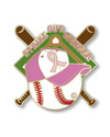 Strike Out Cancer Breast Pink Ribbon Baseball Pin Tac  