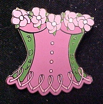 Breast Cancer Awareness Bustier Pink Ribbon Pin Tac New  