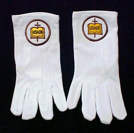 brand new 100 % white nylon knit usher gloves wrist