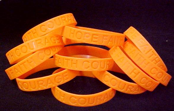 Leukemia Awareness Bracelets on Leukemia Awareness Orange Silicone Bracelet 12 Pc Lot   Jelly  Glow