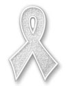 Lung Cancer Awareness Sparkle Bling Ribbon Lapel Pin