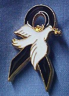 Black Ribbon White Dove Mourning Funeral Memory Pin New | eBay