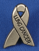 Lung Cancer Pewter Gray Awareness Ribbon Pin Tac